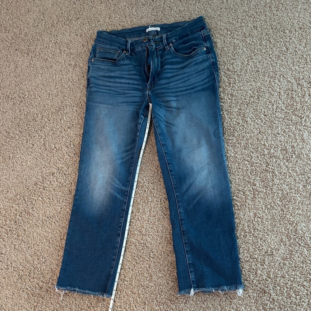 Good American Dark Blue Straight Leg Jeans